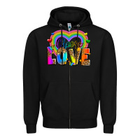 Black Choose love Zipper Hoodie - Zillion Design Studio