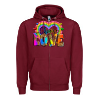 Burgundy Choose love Zipper Hoodie - Zillion Design Studio