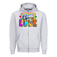 Heather Grey Choose love Zipper Hoodie - Zillion Design Studio
