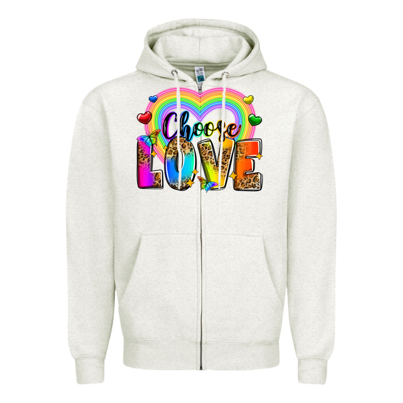 Choose Love Zipper Hoodie by Zillion Design Studio | Teevron