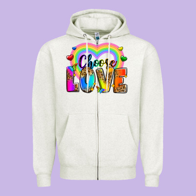 Choose Love Zipper Hoodie Designed By Zillion Design Studio