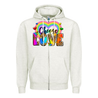 Oatmeal Heather Choose love Zipper Hoodie - Zillion Design Studio