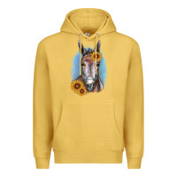 Antique Gold Sunflower Donkey Premium Hoodie - RanaPortraitStore