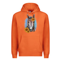 Carrot Sunflower Donkey Premium Hoodie - RanaPortraitStore