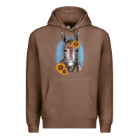 Chestnut Sunflower Donkey Premium Hoodie - RanaPortraitStore