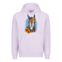 Lilac Sunflower Donkey Premium Hoodie - RanaPortraitStore