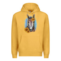 Mustard Sunflower Donkey Premium Hoodie - RanaPortraitStore