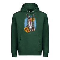 Sports Green Sunflower Donkey Premium Hoodie - RanaPortraitStore