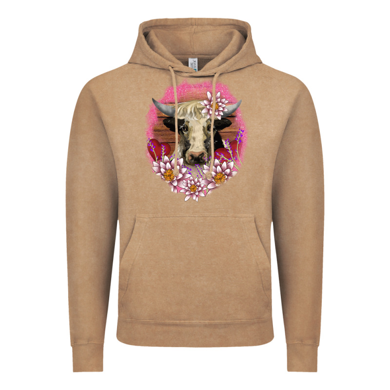 V.d Lotus And Cow Vintage Hoodie by AdoDesignShop | Teevron