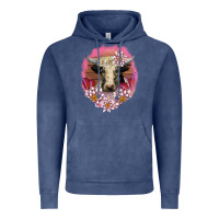Vintage Denim v.d lotus and cow Vintage Hoodie - AdoDesignShop