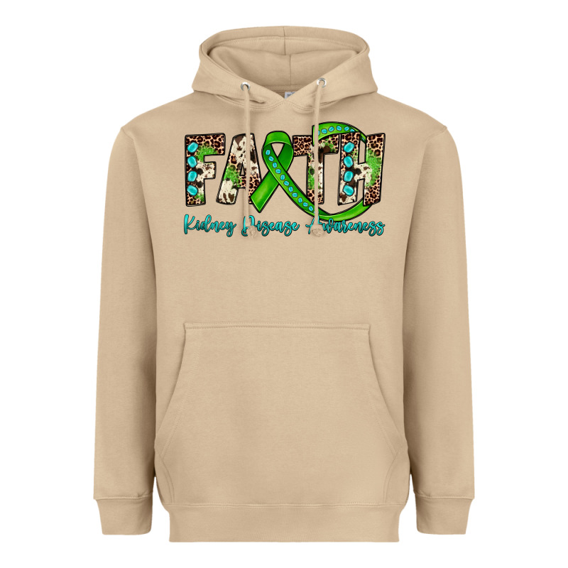 Faith Kidney Disease Awareness Heavyweight Hoodie by JahusDesignShop | Teevron