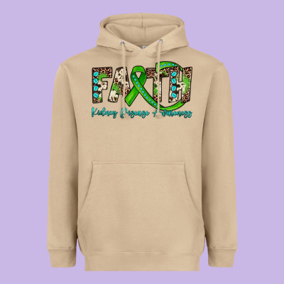 Faith Kidney Disease Awareness Heavyweight Hoodie Designed By Jahusdesignshop