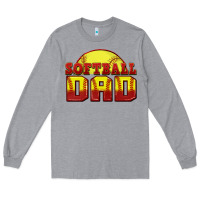 Heather Grey softball dad Long Sleeve Tee - Zillion Design Studio