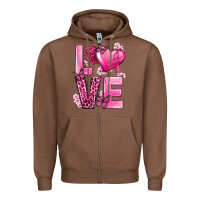 Chestnut Love Cancer with Heart Zipper Hoodie - texasbilliewilder