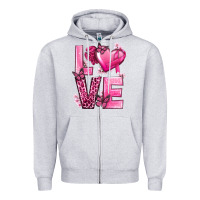 Heather Grey Love Cancer with Heart Zipper Hoodie - texasbilliewilder