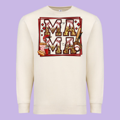 Baseball Mama Premium Sweatshirt Designed By Jasminsmagicworld