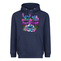 Navy preview flower stitch 2nd grade Heavyweight Hoodie - AdoDesignShop