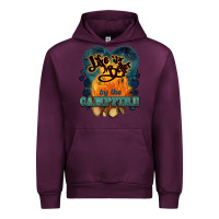 Mauve Wine life is better by the campfire Urban Hoodie - NancyCooperArtShop