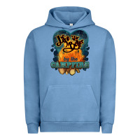 Pigment Pebble Blue life is better by the campfire Urban Hoodie - NancyCooperArtShop
