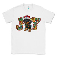 White dachshund puppy christmas joy Classic Tee - RanaPortraitStore