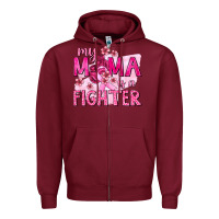 Burgundy My Mama Is a Fighter with Ribbon Zipper Hoodie - texasbilliewilder