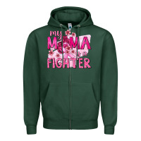 Sports Green My Mama Is a Fighter with Ribbon Zipper Hoodie - texasbilliewilder