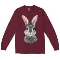 Burgundy Bunny Face Long Sleeve Tee - RanaPortraitStore