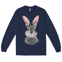 Navy Bunny Face Long Sleeve Tee - RanaPortraitStore