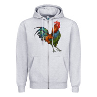 Heather Grey rooster Zipper Hoodie - RanaPortraitStore
