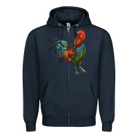 Navy rooster Zipper Hoodie - RanaPortraitStore