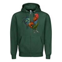 Sports Green rooster Zipper Hoodie - RanaPortraitStore