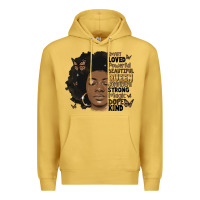 Antique Gold afro woman smart loved powerful Premium Hoodie - MaliasSmallBusiness