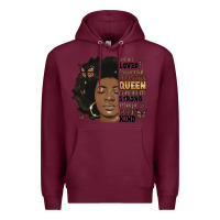 Burgundy afro woman smart loved powerful Premium Hoodie - MaliasSmallBusiness