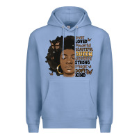 Colony Blue afro woman smart loved powerful Premium Hoodie - MaliasSmallBusiness