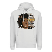 Dove Grey afro woman smart loved powerful Premium Hoodie - MaliasSmallBusiness