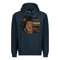 Navy afro woman smart loved powerful Premium Hoodie - MaliasSmallBusiness