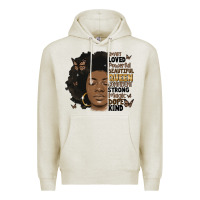 Oatmeal Heather afro woman smart loved powerful Premium Hoodie - MaliasSmallBusiness