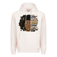Pale Pink afro woman smart loved powerful Premium Hoodie - MaliasSmallBusiness