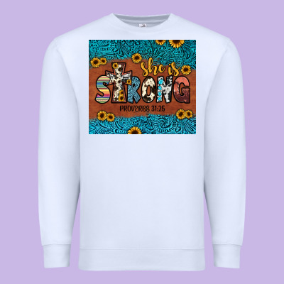 She Is Strong Premium Sweatshirt Designed By Jahusdesignshop