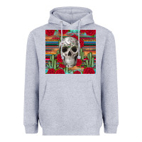 Heather Grey skull cactus Heavyweight Hoodie - JahusDesignShop