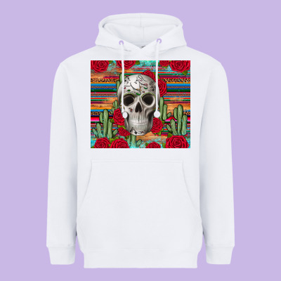 Skull Cactus Heavyweight Hoodie Designed By Jahusdesignshop