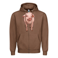 Chestnut pig Zipper Hoodie - RanaPortraitStore