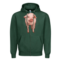 Sports Green pig Zipper Hoodie - RanaPortraitStore