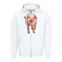 White pig Zipper Hoodie - RanaPortraitStore