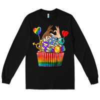 Black pride rainbow cupcake Long Sleeve Tee - texasbilliewilder