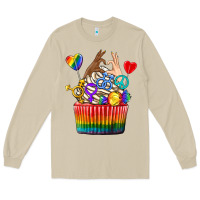 Mushroom pride rainbow cupcake Long Sleeve Tee - texasbilliewilder