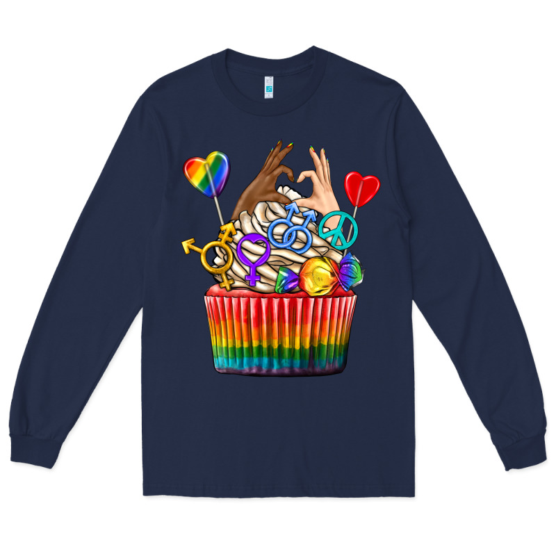 Pride Rainbow Cupcake Long Sleeve Tee by texasbilliewilder | Teevron