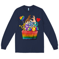 Navy pride rainbow cupcake Long Sleeve Tee - texasbilliewilder