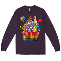 Plum pride rainbow cupcake Long Sleeve Tee - texasbilliewilder