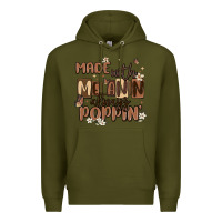 Army Green made with melanin always poppin Premium Hoodie - MaliasSmallBusiness